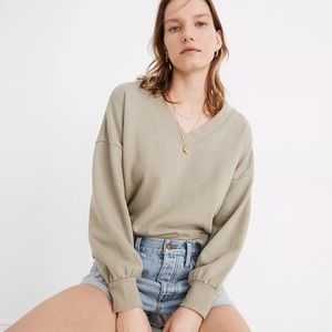 Madewell Hemp Cotton V-Neck Sweatshirt